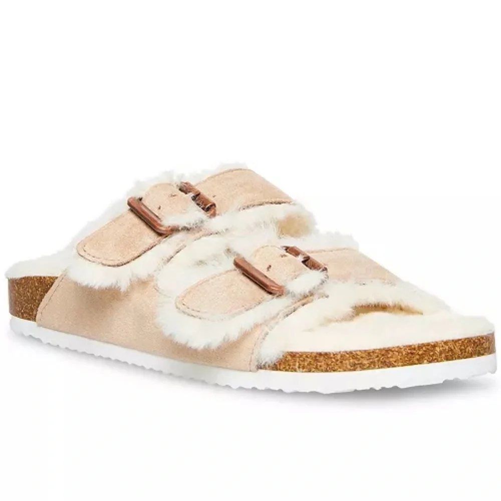 “NIB” Madden Girl Women's Butterfly Fluffy Footbed Sandals - Picture 5 of 11